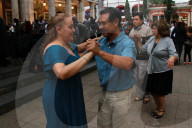 People Dance Danzón In The Center Of The Tlalpan Borough In Mexico City.
