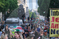Pro-Palestine Demonstrators Demand An End To The Starvation Of Gazans In A Rally At Whitehall, London