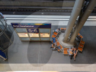 Travelers Waiting On Platform At Berlin Central Station