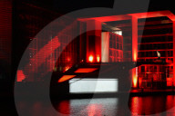 Bundestag Illuminated In Red Summer Multimedia Show In Berlin's Parliamentary District