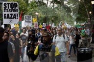 Hundreds Rally In "Stop Starving Gaza" Protest At The United Nations Headquarters In Manhattan