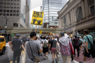 Hundreds Rally In "Stop Starving Gaza" Protest At The United Nations Headquarters In Manhattan