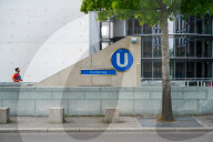 Bundestag Metro Station Entrance In Berlin