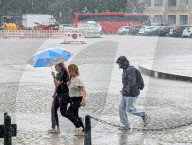 Heavy Rain In The Bavarian City Of Wuerzburg