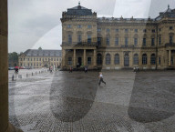 Heavy Rain In The Bavarian City Of Wuerzburg