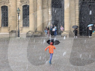 Heavy Rain In The Bavarian City Of Wuerzburg