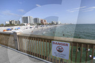 Beachgoers Enjoy Themselves On A Very Hot Day At Clearwater Beach