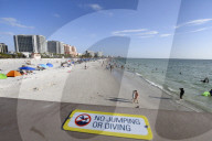 Beachgoers Enjoy Themselves On A Very Hot Day At Clearwater Beach