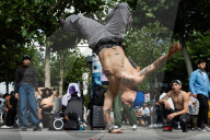 Breakdancers Perform On The Streets Of Frankfurt