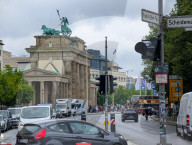 Traffic Near Brandenburg Gate In Berlin