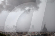 Strong storm over the Barcelona coast