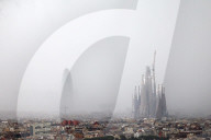 Strong storm over the Barcelona coast