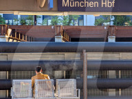 Smoking Passenger At Munich Main Station Platform