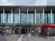 Travelers Outside Wuerzburg Railway Station