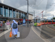 Travelers Outside Wuerzburg Railway Station