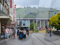 Travelers Outside Wuerzburg Railway Station