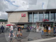 Travelers Outside Wuerzburg Railway Station