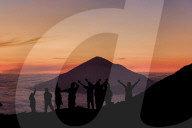 Beautiful Sunrise At Mount Papandayan Volcano In Indonesia