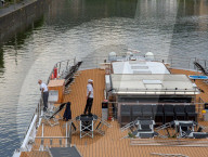 River Cruise Ship Docked On The Main River