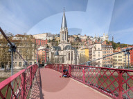 Man Begging On Passerelle Saint-Georges In Lyon