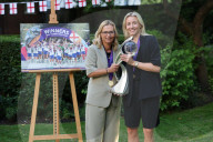 England's victorious  Women's football team in Downing Street in London, UK.