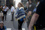 Rabbis And Supporters Rally Outside Israeli Consulate For "Jews Cry Out: Let Food Into Gaza!" Protest
