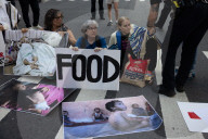 Rabbis And Supporters Rally Outside Israeli Consulate For "Jews Cry Out: Let Food Into Gaza!" Protest