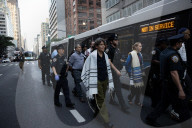 Rabbis And Supporters Rally Outside Israeli Consulate For "Jews Cry Out: Let Food Into Gaza!" Protest