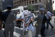 Rabbis And Supporters Rally Outside Israeli Consulate For "Jews Cry Out: Let Food Into Gaza!" Protest