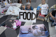 Rabbis And Supporters Rally Outside Israeli Consulate For "Jews Cry Out: Let Food Into Gaza!" Protest