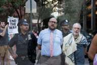 Rabbis And Supporters Rally Outside Israeli Consulate For "Jews Cry Out: Let Food Into Gaza!" Protest