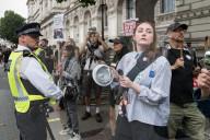 'Stop Starving Gaza' Protest Outside Downing Street In London