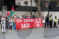 'Stop Starving Gaza' Protest Outside Downing Street In London
