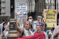 'Stop Starving Gaza' Protest Outside Downing Street In London