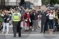 'Stop Starving Gaza' Protest Outside Downing Street In London