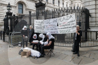 'Stop Starving Gaza' Protest Outside Downing Street In London