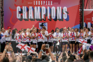 Lionesses Open-Top Bus Parade In Central London in London, UK.