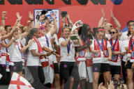 Lionesses Open-Top Bus Parade In Central London in London, UK.