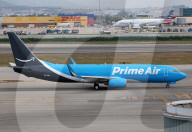 Diverse aircraft on the takeoff runway