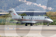 Diverse aircraft on the takeoff runway at Barcelona Airport