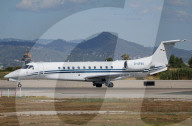 Diverse aircraft on the takeoff runway at Barcelona Airport