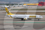 Diverse aircraft on the takeoff runway at Barcelon aAirport