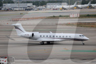 Diverse aircraft on the takeoff runway at Barcelon aAirport