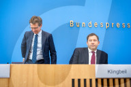 German Federal Finance Minister Lars Klingbeil Holds Press Conference To Present Federal Budget in Berlin