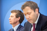 German Federal Finance Minister Lars Klingbeil Holds Press Conference To Present Federal Budget in Berlin