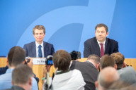 German Federal Finance Minister Lars Klingbeil Holds Press Conference To Present Federal Budget in Berlin