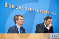 German Federal Finance Minister Lars Klingbeil Holds Press Conference To Present Federal Budget in Berlin