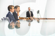 German Federal Finance Minister Lars Klingbeil Holds Press Conference To Present Federal Budget in Berlin