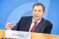 German Federal Finance Minister Lars Klingbeil Holds Press Conference To Present Federal Budget in Berlin