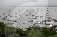 Fishing Boats Anchor In Mumbai Creeks During Monsoon